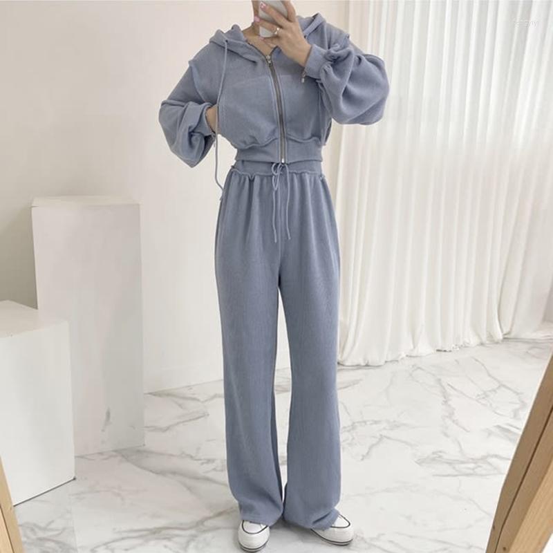 Women's Two Piece Pants Women's Tracksuit Autumn WinterSport Suit Lantern Sleeve Hooded Zipper Coat Drawstring High Waist Wide Leg 2pcs, Black
Women's Two Piece Pants Women's Tracksuit Autumn WinterSport Suit Lantern Sleeve Hooded Zipper Coat Drawstring High Waist Wide Leg 2pcs, Black