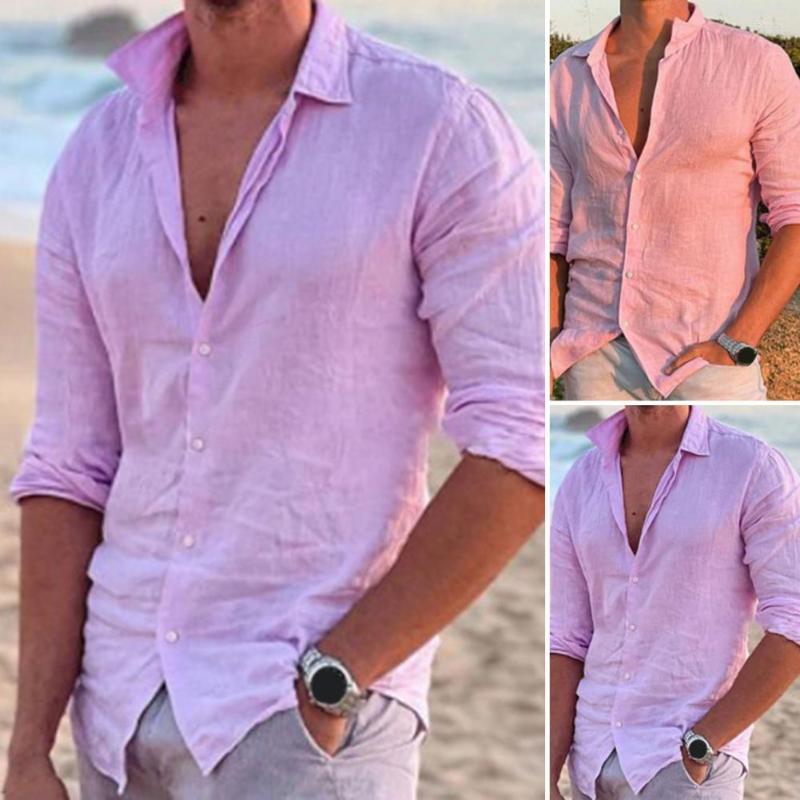 Men's Casual Shirts Stylish Breathable Pure Color Men Autumn Shirt Quick-drying Lapel, Pink
Men's Casual Shirts Stylish Breathable Pure Color Men Autumn Shirt Quick-drying Lapel, Pink