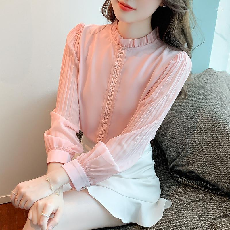 Women' Blouses 2022 Stand Collar Top Pink Shirt Women' Spring Long Sleeves Loose Chiffon Blouse Vintage Blusas Mujer De Moda 983i
Women' Blouses 2022 Stand Collar Top Pink Shirt Women' Spring Long Sleeves Loose Chiffon Blouse Vintage Blusas Mujer De Moda 983i
