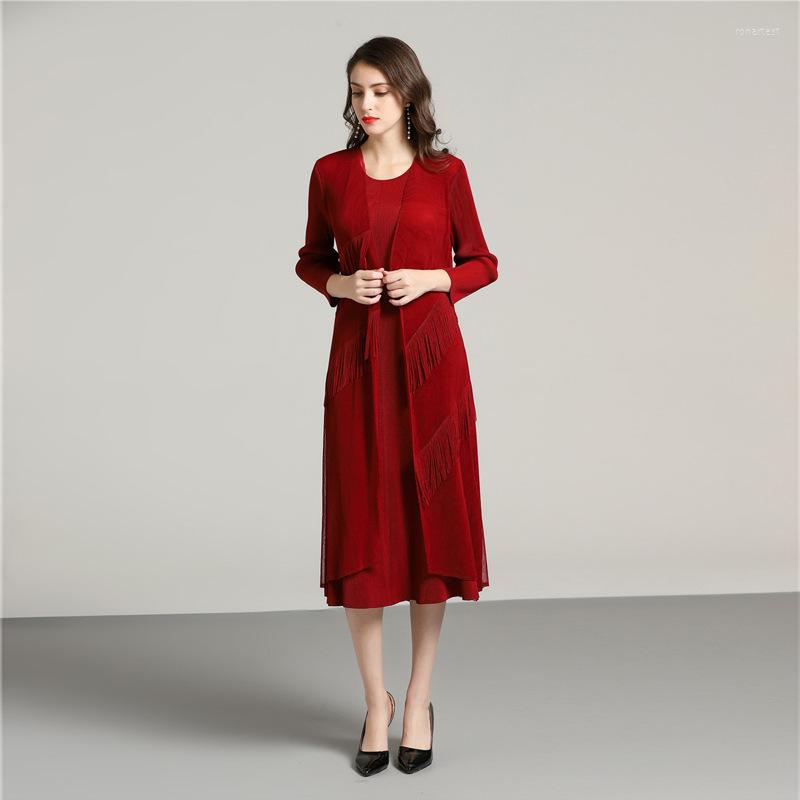 Casual Dresses Miyake Folds 2022 Spring Thin Short-sleeved Dress Tassel Niche Fashion Western-style Skirt Women, Picture color
Casual Dresses Miyake Folds 2022 Spring Thin Short-sleeved Dress Tassel Niche Fashion Western-style Skirt Women, Picture color