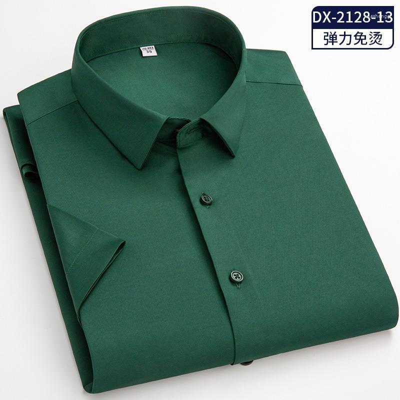 

Men's Casual Shirts Men's Non-iron Elasticity Easy To Take Care Business Soft Cozy No Pockets White Work Shirt Short Sleeve Men Slim, Dx-2128-7