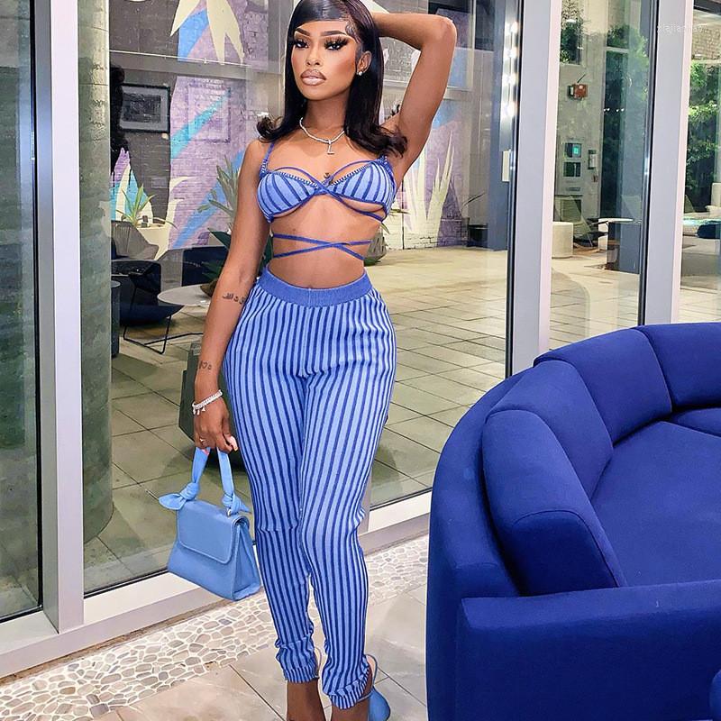 Women' Two Piece Pants Summer Women' -selling Sleeveless Off-the-shoulder Sexy Temperament Tight Striped Trousers Suit For Young, Blue
Women' Two Piece Pants Summer Women' -selling Sleeveless Off-the-shoulder Sexy Temperament Tight Striped Trousers Suit For Young, Blue