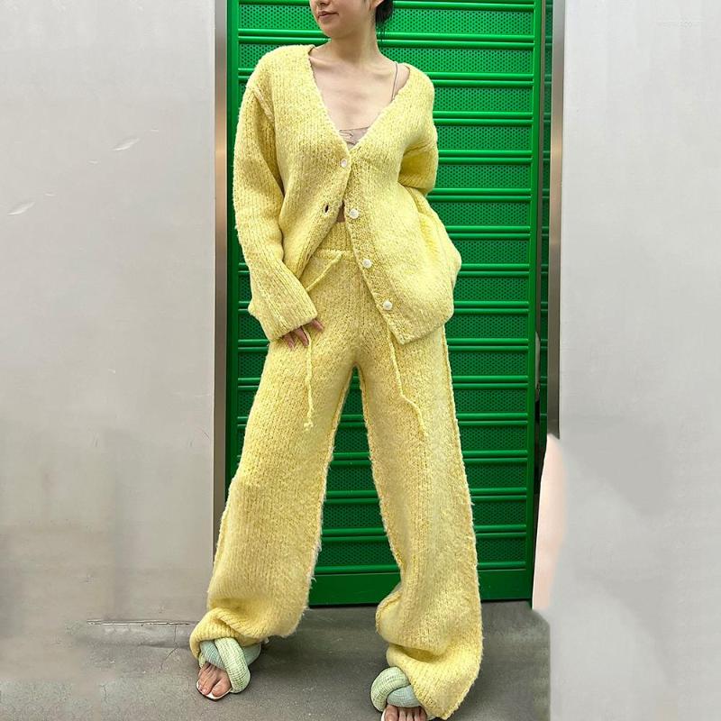 Women' Knits Yellow Thick Needle Wool Blend Hand Crocheted Edge Knitted Cardigan Jacket 2022 Autumn Simple Fashion Temperament Trousers Set, Pants
Women' Knits Yellow Thick Needle Wool Blend Hand Crocheted Edge Knitted Cardigan Jacket 2022 Autumn Simple Fashion Temperament Trousers Set, Pants