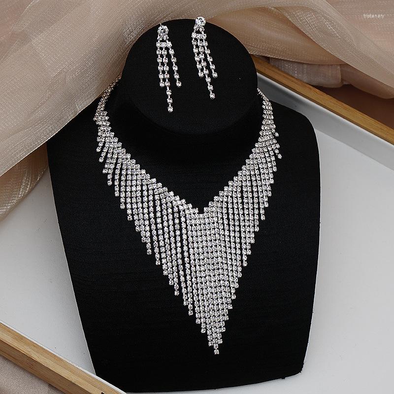 Necklace Earrings Set JX0702106 Fashion Tassel Rhinestones Bridal Jewelry Wedding Party Gfit, Picture shown
Necklace Earrings Set JX0702106 Fashion Tassel Rhinestones Bridal Jewelry Wedding Party Gfit, Picture shown