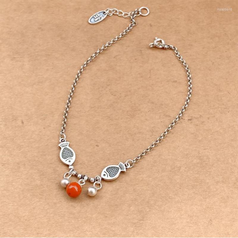 Anklets 2022 Korean Fashion Niche Design S925 Sterling Silver South Agate Double Fish Foot Chain Female Retro Simple Jewelry
Anklets 2022 Korean Fashion Niche Design S925 Sterling Silver South Agate Double Fish Foot Chain Female Retro Simple Jewelry