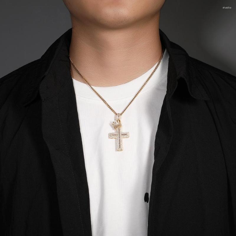 Chains ULJ Full Zirconia Crown Cross Pendant Necklace Men's Copper Inlaid Zircon Hip Hop Punk Jewelry For Man Woman Gift
Chains ULJ Full Zirconia Crown Cross Pendant Necklace Men's Copper Inlaid Zircon Hip Hop Punk Jewelry For Man Woman Gift