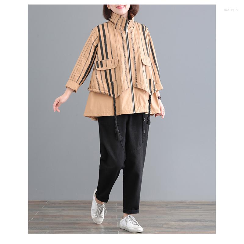 Women's Trench Coats Spring Autumn Windbreaker Short Loose Large Size Fake Two Pieces Of Casual Stripes Ladies Foreign Wild Coat D154, Photo color
Women's Trench Coats Spring Autumn Windbreaker Short Loose Large Size Fake Two Pieces Of Casual Stripes Ladies Foreign Wild Coat D154, Photo color