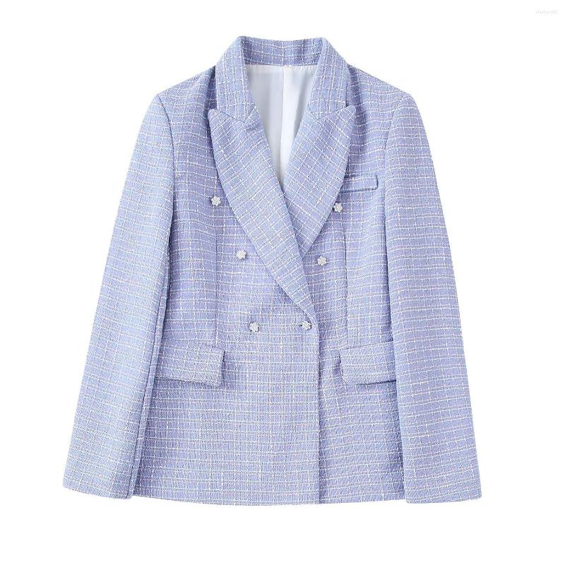 Women's Suits WXWT 2022 Women Light Purple Autumn Casual Blazer Long Sleeve Double Breasted Jacket Coat Suit Female Plaid Textured Tops
Women's Suits WXWT 2022 Women Light Purple Autumn Casual Blazer Long Sleeve Double Breasted Jacket Coat Suit Female Plaid Textured Tops