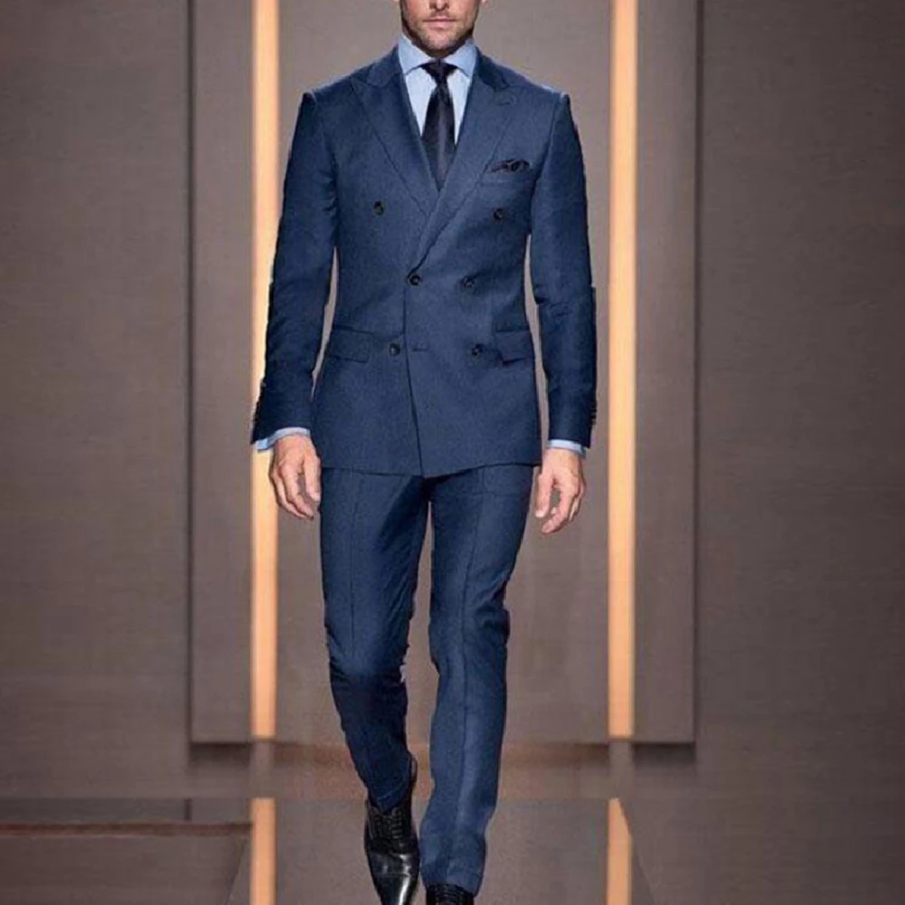 New Tuxedos Double Breasted Dark Blue Men Suits Casual Male Blazers Slim Fit Groomsmen 2 Pieces Costume men clothing, White
New Tuxedos Double Breasted Dark Blue Men Suits Casual Male Blazers Slim Fit Groomsmen 2 Pieces Costume men clothing, White