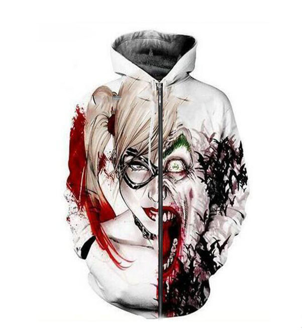 Newest Fashion social style clothing Women/Men 3d Print Halloween Harley Quinn Joker Zipper/Zip-up Hoodies/Hooded Sweatshirts A057, The colors on the picture .
Newest Fashion social style clothing Women/Men 3d Print Halloween Harley Quinn Joker Zipper/Zip-up Hoodies/Hooded Sweatshirts A057, The colors on the picture .