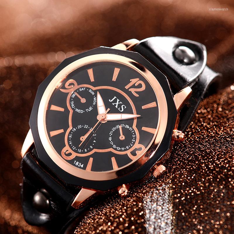 Wristwatches Women Fashion Punk Style Vintage Cow Leather Quartz Watch Ladies Casual 3-Eye Dial Female Dress Wristwatch Relogio Feminino, White
Wristwatches Women Fashion Punk Style Vintage Cow Leather Quartz Watch Ladies Casual 3-Eye Dial Female Dress Wristwatch Relogio Feminino, White