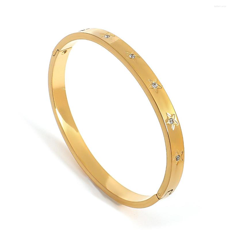 Bangle Trendy Simple Star White Zircon Stainless Steel Bangles Bracelets For Women Classic Charm Hand Accessories Friendship Gift
Bangle Trendy Simple Star White Zircon Stainless Steel Bangles Bracelets For Women Classic Charm Hand Accessories Friendship Gift