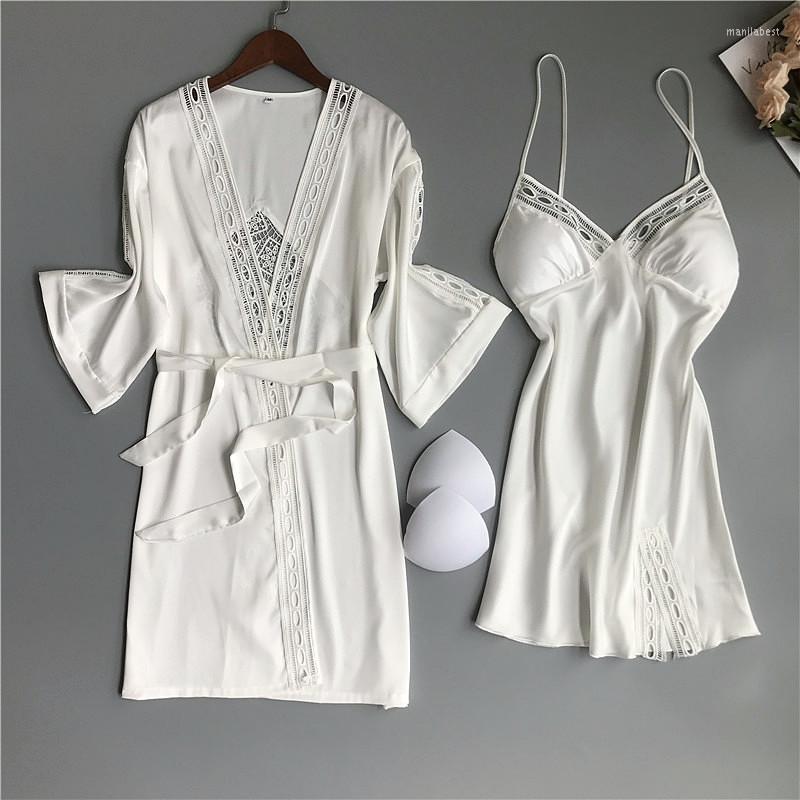 Women's Sleepwear Sexy Lace Kimono Bath Gown Women 2PCS Robe Set Chemise Nightgown Summer Satin V-Neck Bathrobe Nightwear Home Clothes, Gray
Women's Sleepwear Sexy Lace Kimono Bath Gown Women 2PCS Robe Set Chemise Nightgown Summer Satin V-Neck Bathrobe Nightwear Home Clothes, Gray