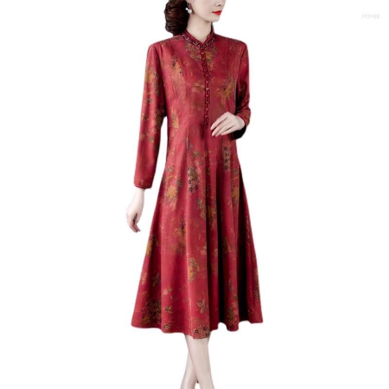 Casual Dresses 2022 Arrival Spring Autumn Women Long Sleeve Mulberry Silk Dress High Quality Chinese Style Vintage Mom, Picture color
Casual Dresses 2022 Arrival Spring Autumn Women Long Sleeve Mulberry Silk Dress High Quality Chinese Style Vintage Mom, Picture color