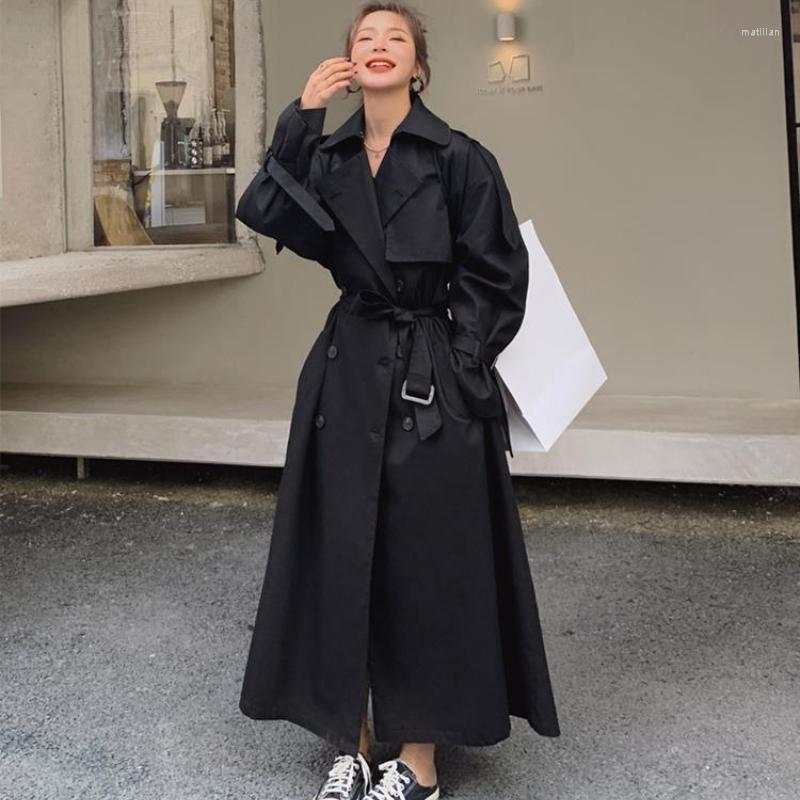 Women' Trench Coats Lengthened Black Windbreaker Women' Temperament 2022 Spring Autumn Style Loose Overcoat
Women' Trench Coats Lengthened Black Windbreaker Women' Temperament 2022 Spring Autumn Style Loose Overcoat