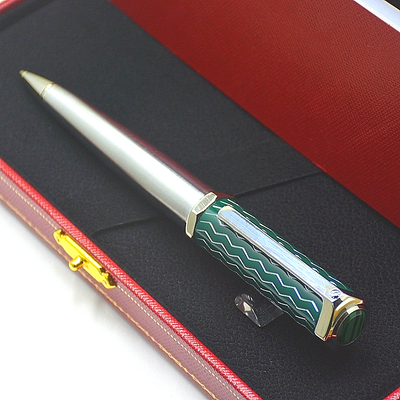 Limited edition Santos-Dumont Ca Metal Ballpoint Pen Green & Silver Black Steel Stationery Office Writing Ball Pens With Gem Top, As shown picture
Limited edition Santos-Dumont Ca Metal Ballpoint Pen Green & Silver Black Steel Stationery Office Writing Ball Pens With Gem Top, As shown picture