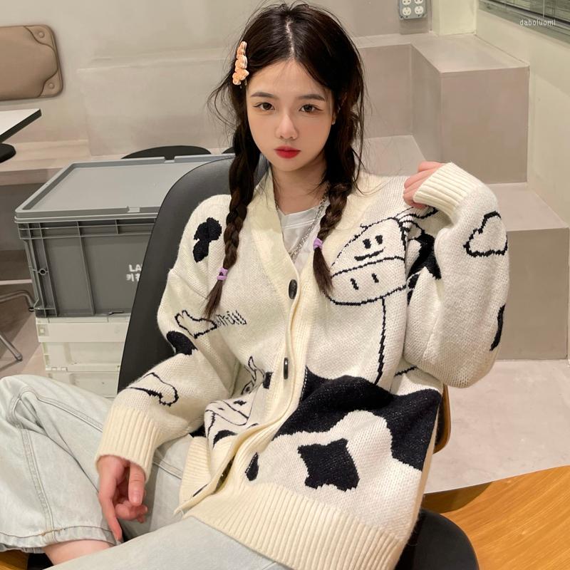 Women's Knits 2022 Autumn Winter Harajuku Korean Sweaters For Women Fashion Vintage Sweet Cartoon Cow Letter Knitted Sweater Cardigan, Beige
Women's Knits 2022 Autumn Winter Harajuku Korean Sweaters For Women Fashion Vintage Sweet Cartoon Cow Letter Knitted Sweater Cardigan, Beige