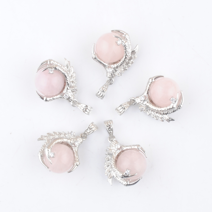 Natural Stone Rose Quartzs Pendants Round Ball Bead Dragon Claw Crystal Reiki Chakra Women Dangle Pendant Gift N3106
Natural Stone Rose Quartzs Pendants Round Ball Bead Dragon Claw Crystal Reiki Chakra Women Dangle Pendant Gift N3106