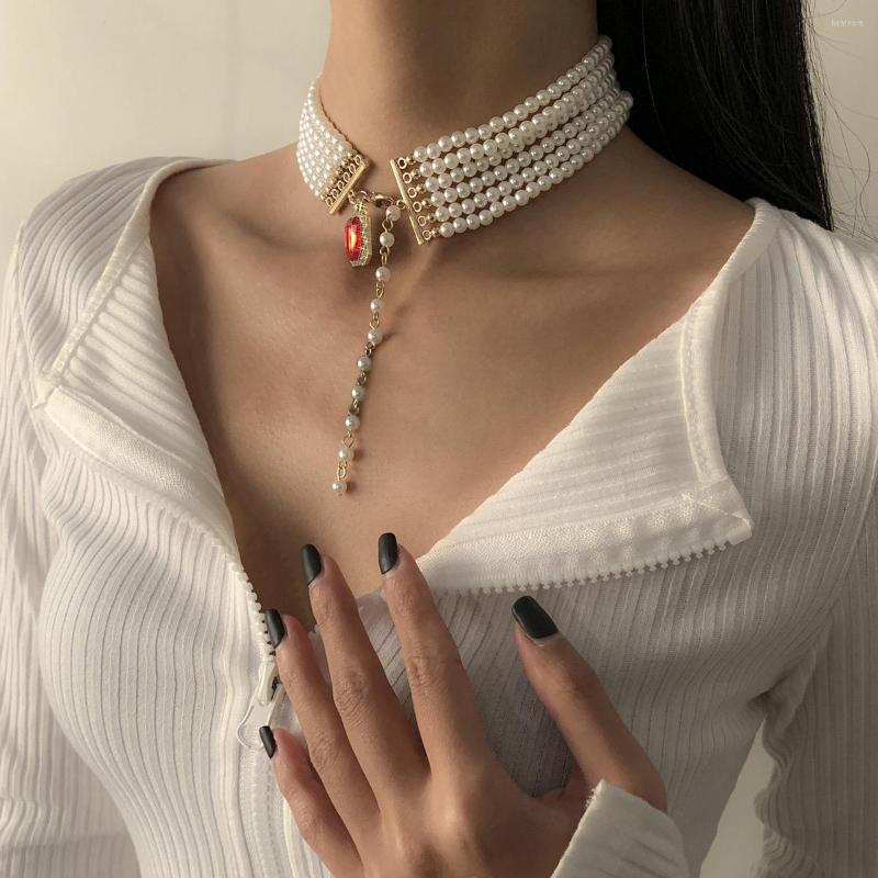 Choker 2022 Fashion Retro Imitation Pearl Beaded Necklace Women's Red Square Rhinestone Multilayer Jewelry Accessories
Choker 2022 Fashion Retro Imitation Pearl Beaded Necklace Women's Red Square Rhinestone Multilayer Jewelry Accessories