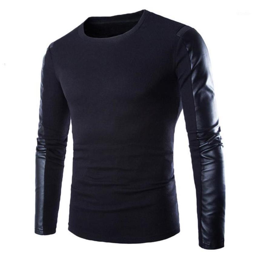 High Quality Brands New Autumn Winter Men'S Sweater Man O-Neck Jumpers Long Sleeve PU Leather Patchwork Pullover Male Puls Si297q, Black
High Quality Brands New Autumn Winter Men'S Sweater Man O-Neck Jumpers Long Sleeve PU Leather Patchwork Pullover Male Puls Si297q, Black