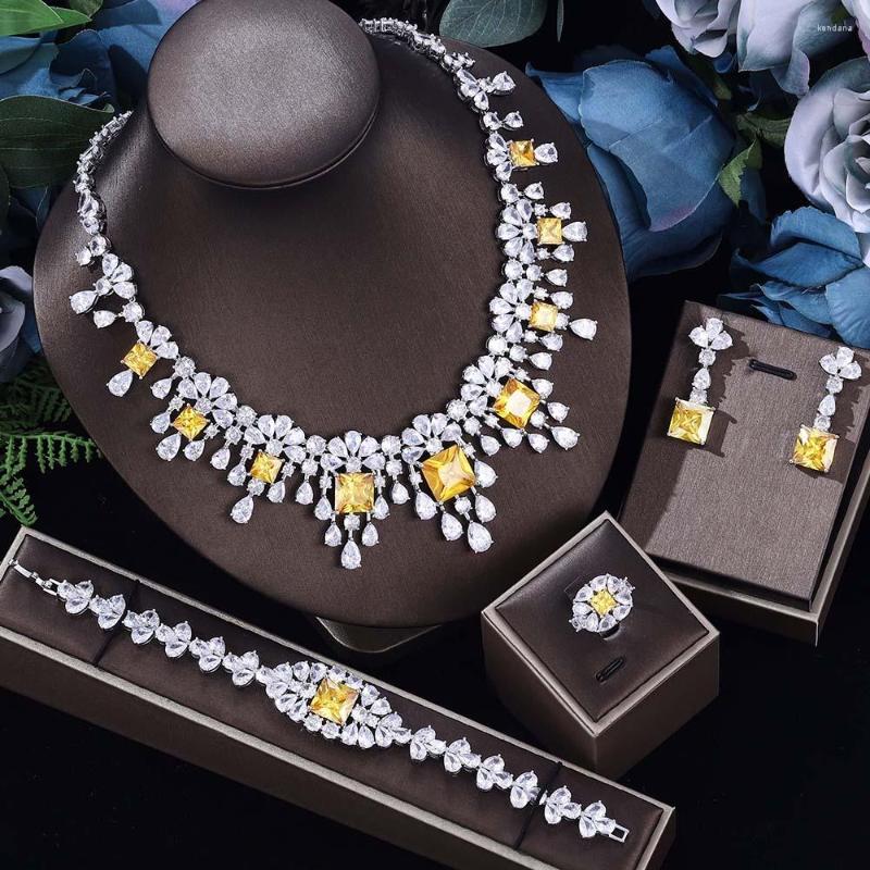 Necklace Earrings Set Ingenious CZ Crystal Dubai Luxury Wedding 4-pcs For Women, Picture shown
Necklace Earrings Set Ingenious CZ Crystal Dubai Luxury Wedding 4-pcs For Women, Picture shown