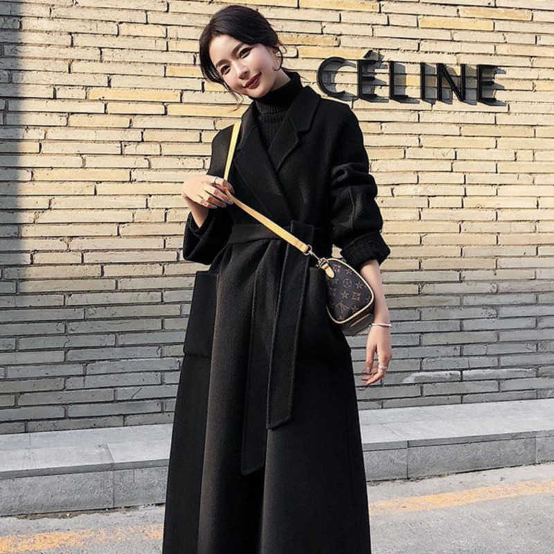 winter womens woolen coats max designer cardigan coat warm windproof Coat fashion cashmere jacket all match, Black
winter womens woolen coats max designer cardigan coat warm windproof Coat fashion cashmere jacket all match, Black