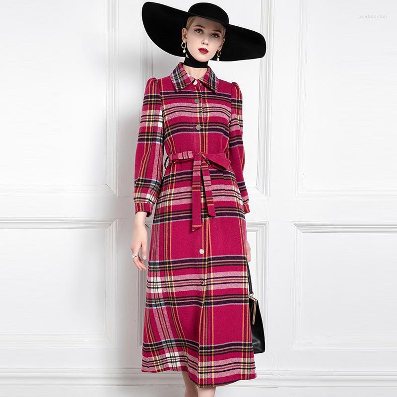 Women's Trench Coats High End Windbreaker Woolen Dress Women's Autumn And Winter Red Lattice Waist Closing Slim Temperament Long Skirt
Women's Trench Coats High End Windbreaker Woolen Dress Women's Autumn And Winter Red Lattice Waist Closing Slim Temperament Long Skirt