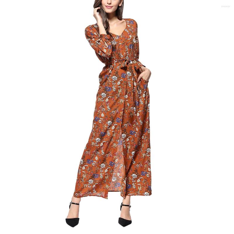 Casual Dresses Women Floral Print V Neck Dress Long Sleeve Hem Split Slashes Elegant Female Fashion Beach Vacation Summer Spring
Casual Dresses Women Floral Print V Neck Dress Long Sleeve Hem Split Slashes Elegant Female Fashion Beach Vacation Summer Spring