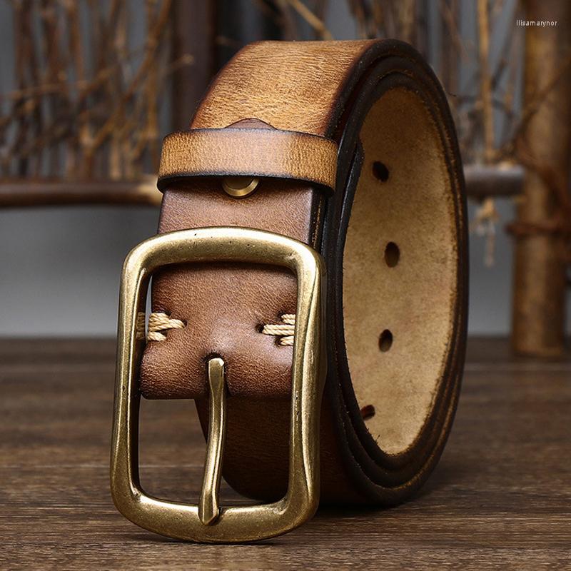 Belts 3.8CM Cowskin Genuine Leather Belt Male Pure Copper Buckle Top Cowhide All-match Casual Jeans Strap High Quality Retro Men, Black
Belts 3.8CM Cowskin Genuine Leather Belt Male Pure Copper Buckle Top Cowhide All-match Casual Jeans Strap High Quality Retro Men, Black