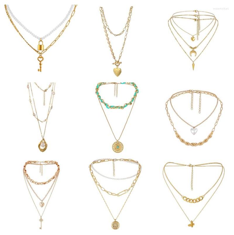 Pendant Necklaces Multilayer Necklace For Women Pearl Zircon Crystal Chain Punk Boho Girl Birthday Gifts Drop
Pendant Necklaces Multilayer Necklace For Women Pearl Zircon Crystal Chain Punk Boho Girl Birthday Gifts Drop