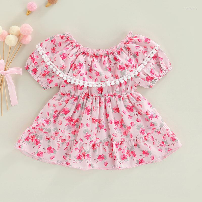 Girl Dresses Born Short Sleeve Summer Dress Floral Printed Ruffle Off Shoulder Small Hairball Decor Sweet Style A-line, Picture shown
Girl Dresses Born Short Sleeve Summer Dress Floral Printed Ruffle Off Shoulder Small Hairball Decor Sweet Style A-line, Picture shown