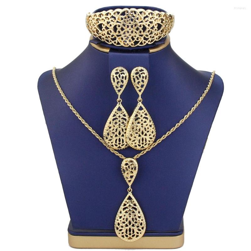 Necklace Earrings Set Sunspicems Gold Color Morocco Hollow Flower Earring Pendant Bracelet Sets Arabesquitic Dubai Bride Bijoux, Picture shown
Necklace Earrings Set Sunspicems Gold Color Morocco Hollow Flower Earring Pendant Bracelet Sets Arabesquitic Dubai Bride Bijoux, Picture shown