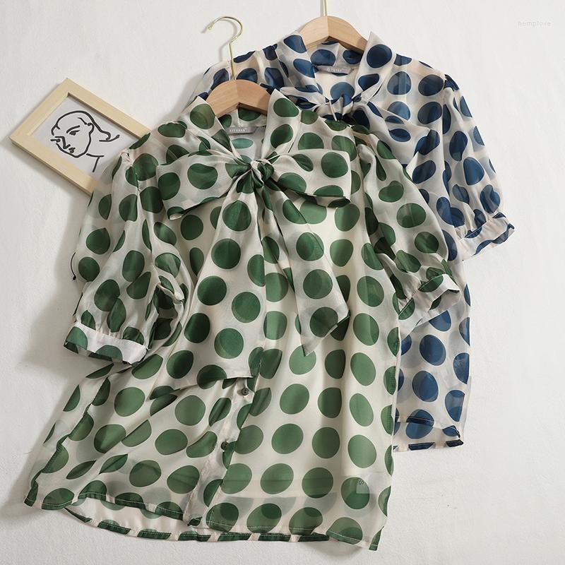 Women' Blouses Hikigawa Chic Fashion Summer Vintage Polka Dot Bow Casual Shirts Puff Short Sleeve Chiffon Female Blouse Top Mujer Camisole, Green
Women' Blouses Hikigawa Chic Fashion Summer Vintage Polka Dot Bow Casual Shirts Puff Short Sleeve Chiffon Female Blouse Top Mujer Camisole, Green