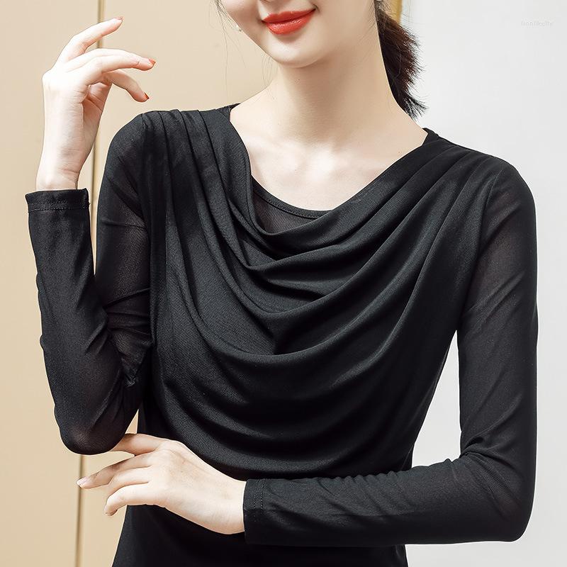 Women's T Shirts Spring 2022 Women's Solid Color Pleated T-shirt Fashion O-Neck Long Sleeved Mesh Top Female -5XL Plus Size Blusas, Black
Women's T Shirts Spring 2022 Women's Solid Color Pleated T-shirt Fashion O-Neck Long Sleeved Mesh Top Female -5XL Plus Size Blusas, Black