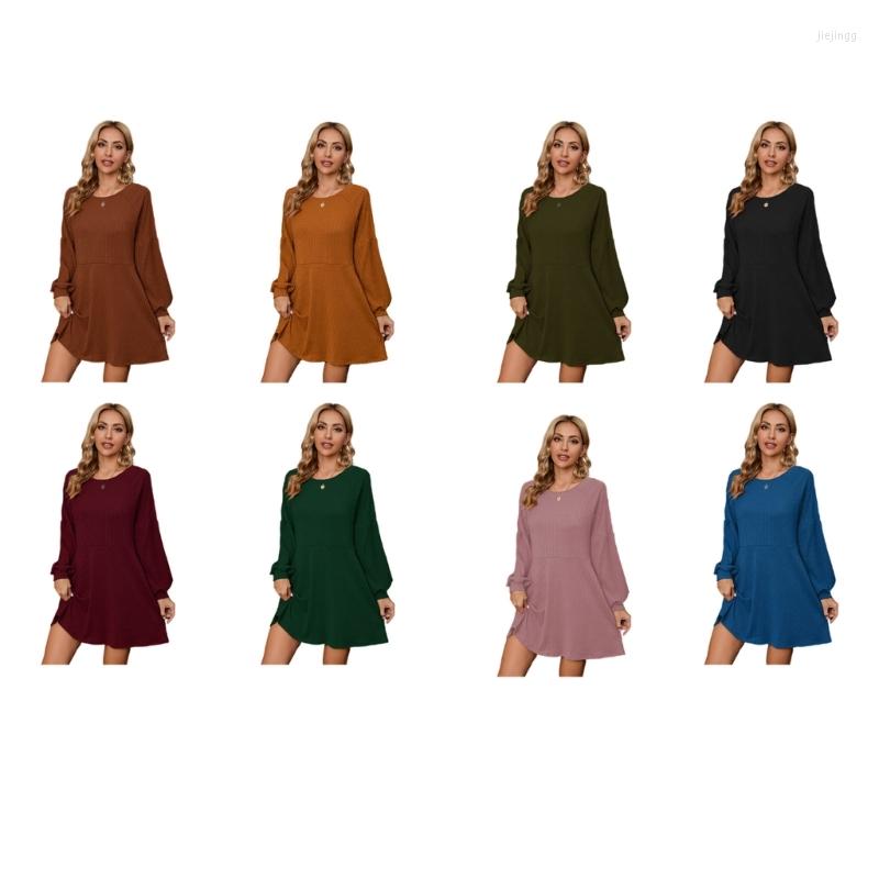 Casual Dresses Women Solid Color Crewneck Raglan Long Sleeve High Waist Flowy Knit Tunic Dress, Black
Casual Dresses Women Solid Color Crewneck Raglan Long Sleeve High Waist Flowy Knit Tunic Dress, Black
