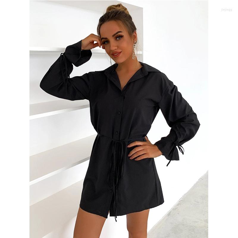 Casual Dresses Solid Black Mini Dress For Women Long Petal Sleeves Autumn Sexy Party Club Vestidos Female 2022 Button Down Bodycon
Casual Dresses Solid Black Mini Dress For Women Long Petal Sleeves Autumn Sexy Party Club Vestidos Female 2022 Button Down Bodycon