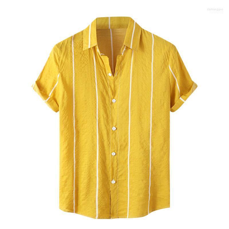 Men's Casual Shirts Men's Striped Button Turn Down Collar Shirt Chemise Oversize Femme Loose Short Sleeve Camisas Para Hombre, White
Men's Casual Shirts Men's Striped Button Turn Down Collar Shirt Chemise Oversize Femme Loose Short Sleeve Camisas Para Hombre, White