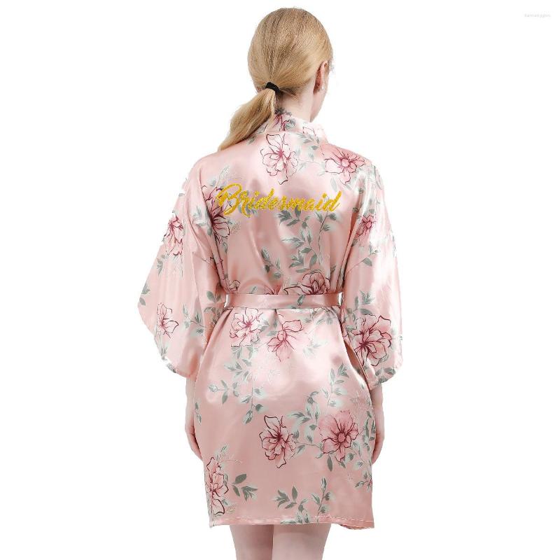 Women's Sleepwear Wedding Robe Satin Print Flower Kimono Gown Women Bride Bridesmaid Bathrobe Casual Home Clothes Intimate Lingerie, Pink
Women's Sleepwear Wedding Robe Satin Print Flower Kimono Gown Women Bride Bridesmaid Bathrobe Casual Home Clothes Intimate Lingerie, Pink