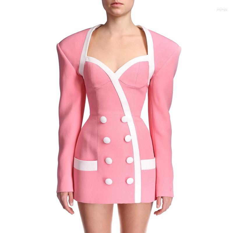 Casual Dresses EXCELLENT QUALITY Est Runway 2022 Designer Women Dress Square Collar Long Sleeve Double Breasted Color Block Mini, Pink
Casual Dresses EXCELLENT QUALITY Est Runway 2022 Designer Women Dress Square Collar Long Sleeve Double Breasted Color Block Mini, Pink