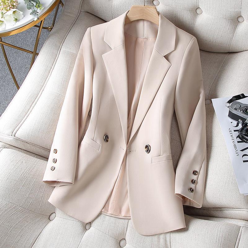 Women' Suits 2022 Fashion Korean Khaki Blazer Coat Women' Autumn Long Sleeve Casual Office Ladies Jackets Tops 4XL, Black 
Women' Suits 2022 Fashion Korean Khaki Blazer Coat Women' Autumn Long Sleeve Casual Office Ladies Jackets Tops 4XL, Black