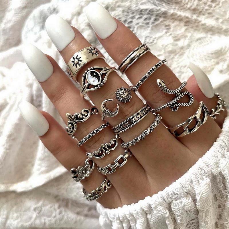 Cluster Rings 16Pcs 2022 Fashion Trend Style Temperament Jewelry Personality Female Retro Alloy Snake Moon Sun Gossip Ring Set
Cluster Rings 16Pcs 2022 Fashion Trend Style Temperament Jewelry Personality Female Retro Alloy Snake Moon Sun Gossip Ring Set