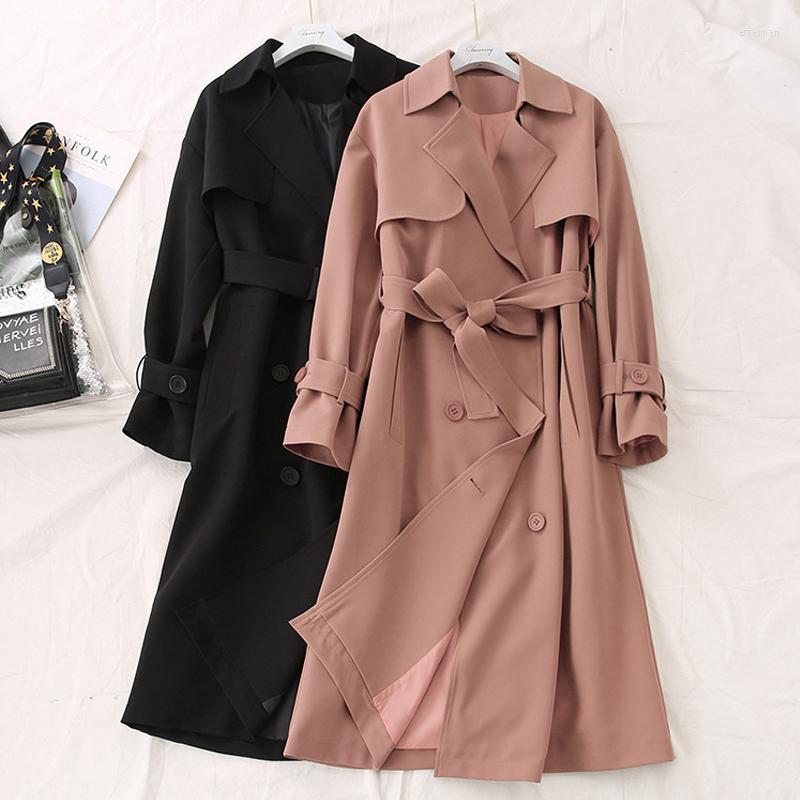Women's Trench Coats Nice Spring Autumn Women's Coat Double-Breasted With Belt Lapel Collar Loose Long Windbreaker Female Outerwear Plus, Black
Women's Trench Coats Nice Spring Autumn Women's Coat Double-Breasted With Belt Lapel Collar Loose Long Windbreaker Female Outerwear Plus, Black