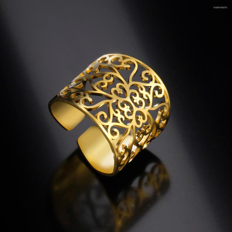 Cluster Rings Cazador Vintage Flower Filigree Ring For Women Stainless Steel Wide Finger Jewelry 2022 Birthday Gift Anillos Mujer Bague
Cluster Rings Cazador Vintage Flower Filigree Ring For Women Stainless Steel Wide Finger Jewelry 2022 Birthday Gift Anillos Mujer Bague