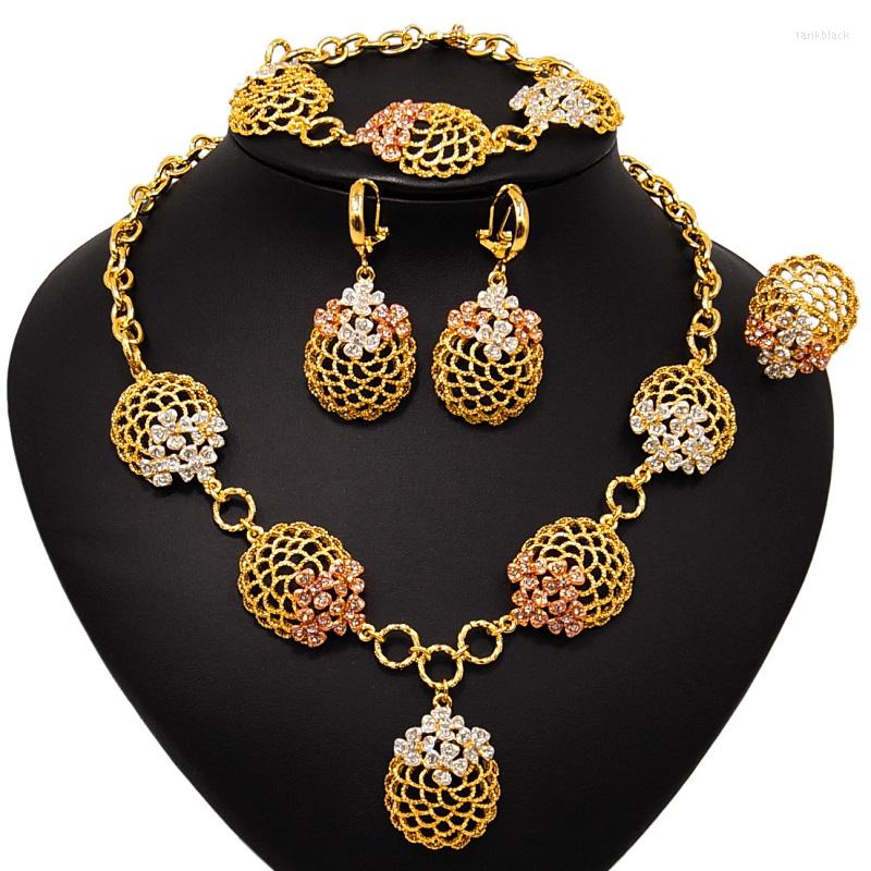 Necklace Earrings Set Yulaili Exquisite Dubai Gold Luxury Wedding Bridal Pendant Bracelet Ring Accessories For Woman, Picture shown
Necklace Earrings Set Yulaili Exquisite Dubai Gold Luxury Wedding Bridal Pendant Bracelet Ring Accessories For Woman, Picture shown