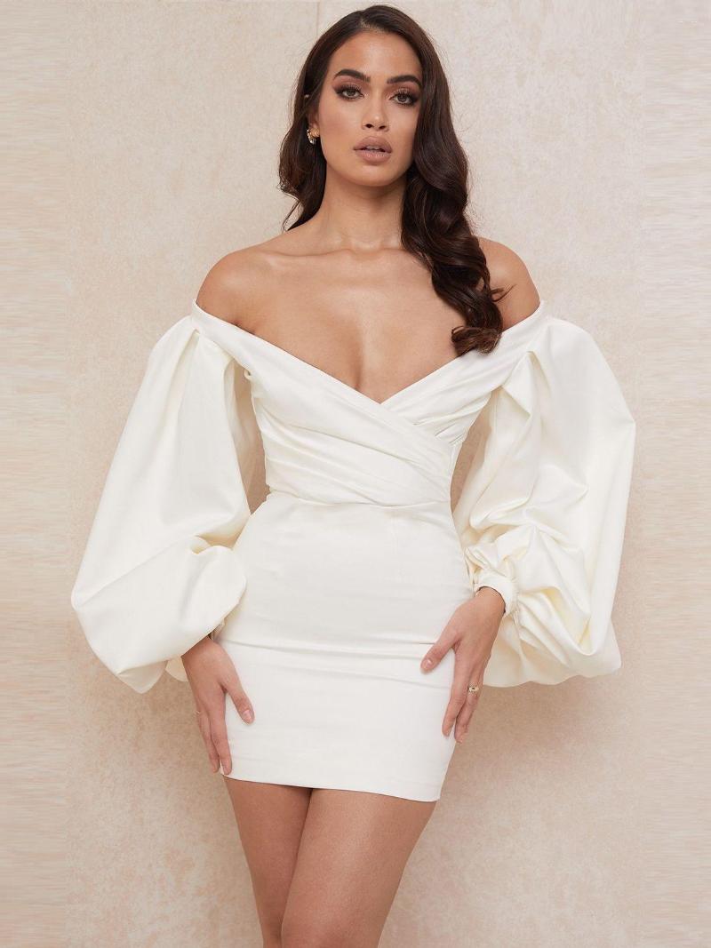 Casual Dresses BEAUKEY Sexy White Lantern Bodycon Dress Off Shoulder Mini Women Long Sleeve Elegant Lady Evening Party Club Vestido
Casual Dresses BEAUKEY Sexy White Lantern Bodycon Dress Off Shoulder Mini Women Long Sleeve Elegant Lady Evening Party Club Vestido