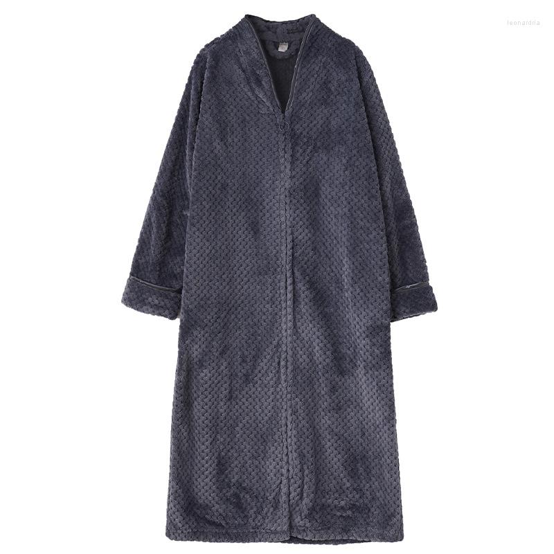 Men's Sleepwear Winter Women Bathrobe Gown Flannel Long Robe Home Wear Coral Fleece Zipper Nightdress Loose Casual V-Neck Nightwear, Purple - men
Men's Sleepwear Winter Women Bathrobe Gown Flannel Long Robe Home Wear Coral Fleece Zipper Nightdress Loose Casual V-Neck Nightwear, Purple - men