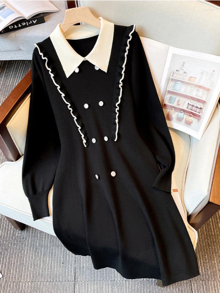 Casual Dresses Women Knitting Winter Warm Long Sleeve Ruffles Patchwork High Waist A-line Office Ladies Elegant Vestidos 4XL, Picture
Casual Dresses Women Knitting Winter Warm Long Sleeve Ruffles Patchwork High Waist A-line Office Ladies Elegant Vestidos 4XL, Picture