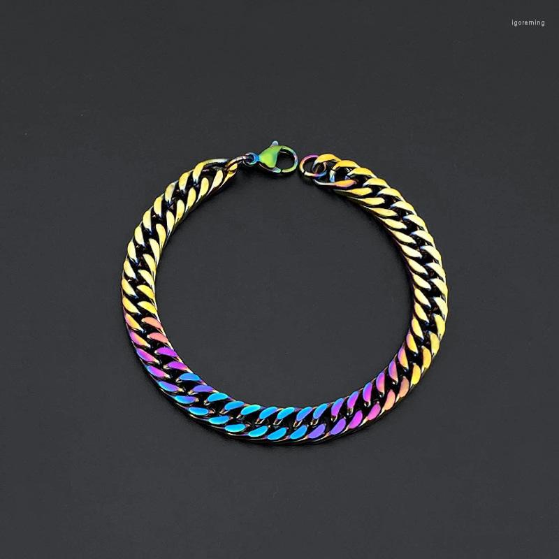 Charm Bracelets Rainbow Cuban Chain Men Bracelet Classic Stainless Steel 7.8mm Width Link For Women Jewelry Gift 18cm 20cm
Charm Bracelets Rainbow Cuban Chain Men Bracelet Classic Stainless Steel 7.8mm Width Link For Women Jewelry Gift 18cm 20cm