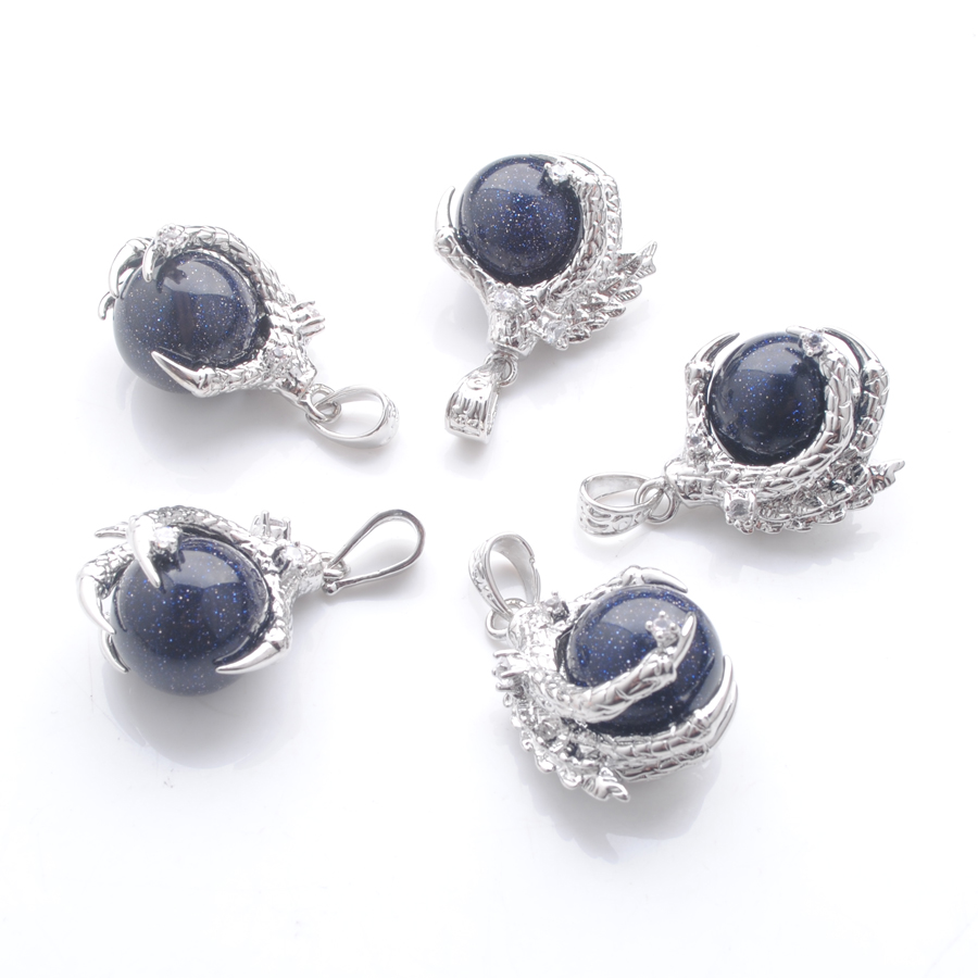 Natural Stone Blue Sand Pendants Round Ball Bead Dragon Claw Crystal Reiki Chakra Women Dangle Pendant Gift N3114
Natural Stone Blue Sand Pendants Round Ball Bead Dragon Claw Crystal Reiki Chakra Women Dangle Pendant Gift N3114