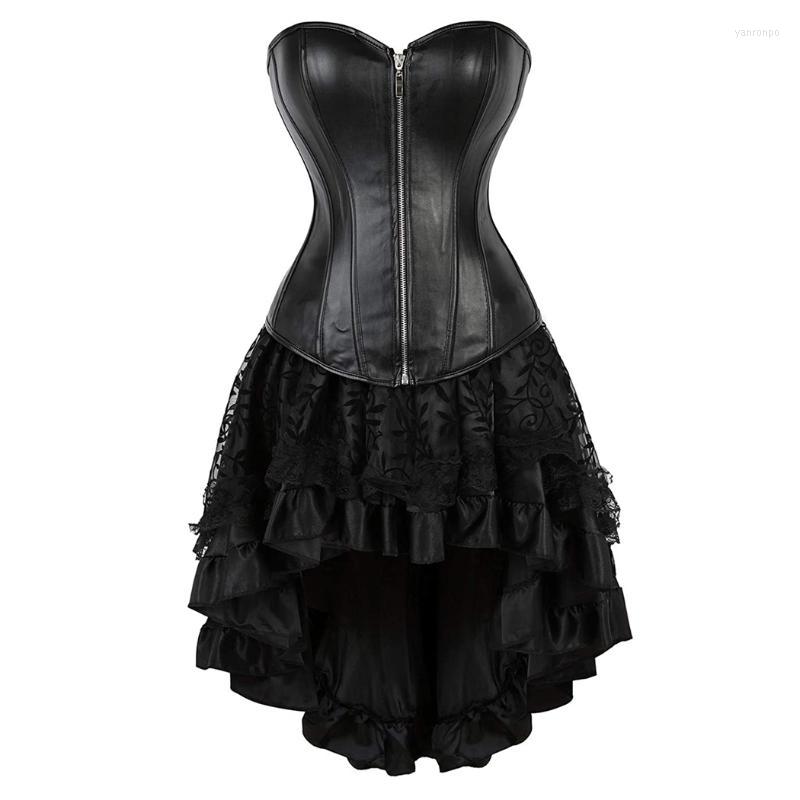 Bustiers & Corsets Steampunk Corset Dress With Skirt Sexy Gothic Vintage Retro Leather Corselet Lace Korset Plus Size Zip TopBustiers, Black
Bustiers & Corsets Steampunk Corset Dress With Skirt Sexy Gothic Vintage Retro Leather Corselet Lace Korset Plus Size Zip TopBustiers, Black